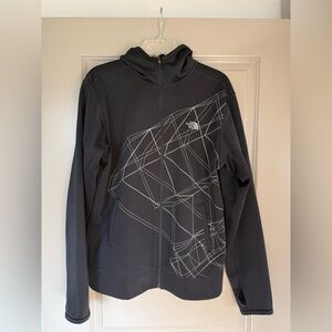 The North Face Black Jacket with Abstract Line Design